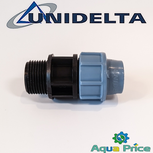 Муфта ПЭ 20-1" НР Unidelta для ПНД труб