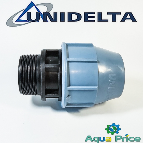 Муфта ПЭ 40-1 1/2" НР Unidelta с наружной резьбой для труб ПНД
