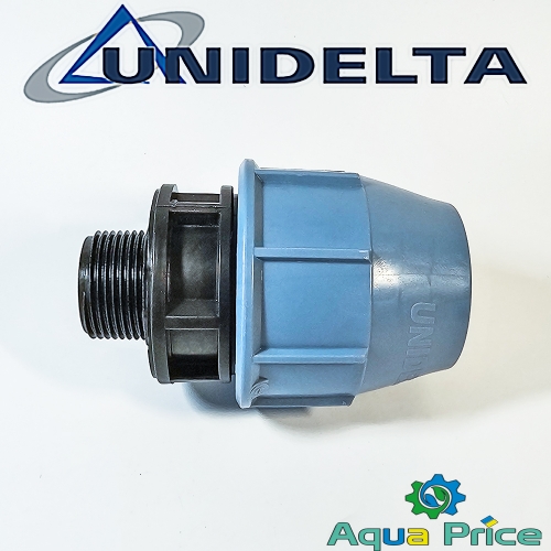 Муфта ПЭ 40-1" НР Unidelta с наружной резьбой для труб ПНД Муфта ПЭ 40-1" НР Unidelta с наружной резьбой для труб ПНД