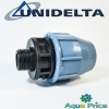 Муфта ПЭ 63-1 1/4" НР Unidelta с наружной резьбой для труб ПНД