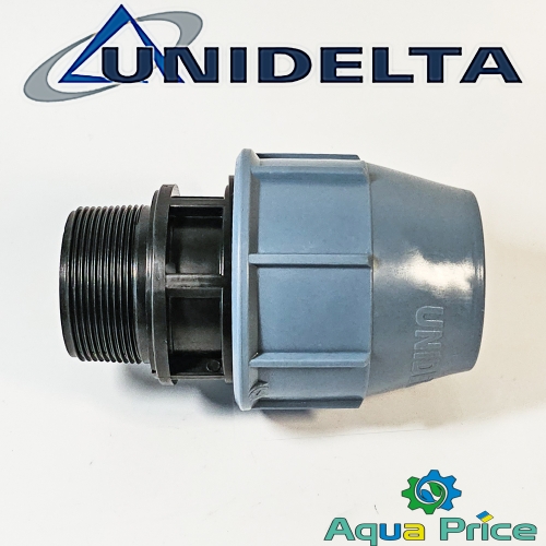 Муфта ПЭ 63-2" НР Unidelta с наружной резьбой для труб ПНД