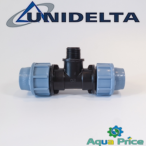 Тройник 20-1/2"-20 НР Unidelta для ПНД труб