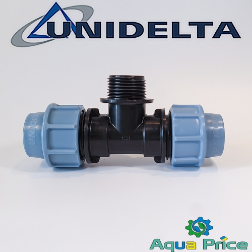 Тройник 25-1"-25 НР Unidelta для ПНД труб Тройник 25-1"-25 НР Unidelta для ПНД труб