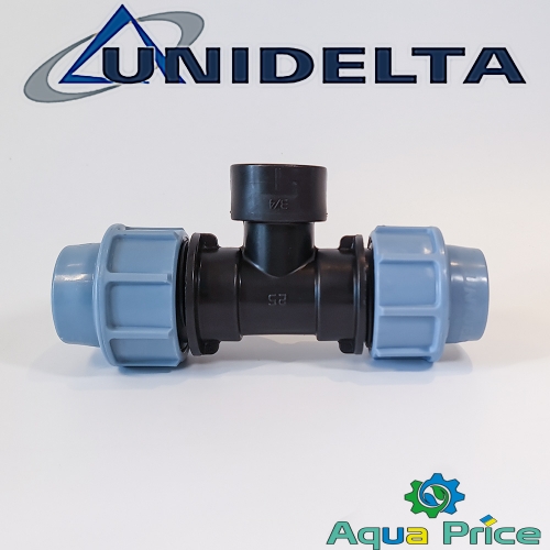 Тройник 25-3/4"-25 ВР Unidelta для ПНД труб