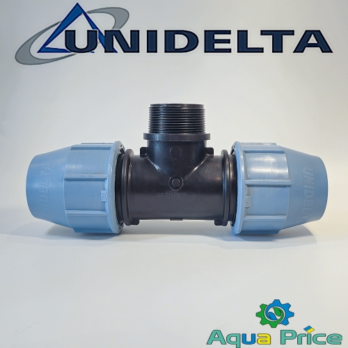 Тройник 40-1 1/2" (1,5") НР Unidelta для ПНД труб Тройник 40-1 1/2" (1,5") НР Unidelta для ПНД труб