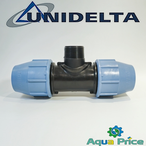Тройник 40-1 1/4"-40 НР Unidelta для ПНД труб