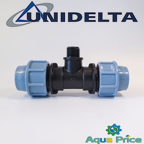 Тройник 25-1/2"-25 НР Unidelta для ПНД труб Тройник 25-1/2"-25 НР Unidelta для ПНД труб