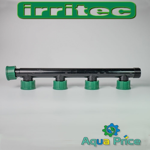 Коллектор-гребенка 1" на 4 выхода irritec с накидной гайкой