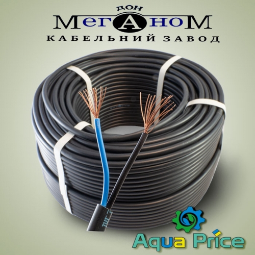 Кабель електричний Меганом ПВС 2-0.75 чорний Кабель електричний Меганом ПВС 2-0.75 чорний