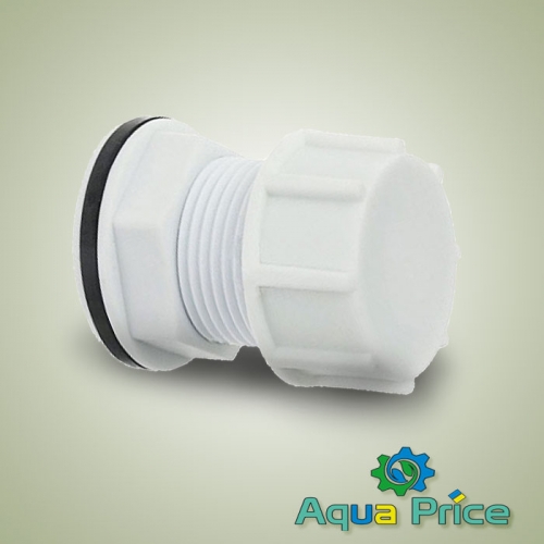 Врезка в бак 1/2" пластиковая белая