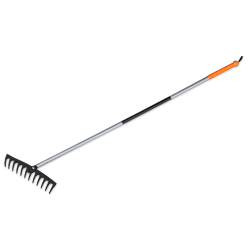 Грабли пластиковые TQ, 12 зубцов, с металлическим черенком, TQ-G12TS