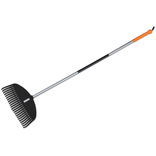 Грабли пластиковые TQ, 23 зубца, с металлическим черенком, TQ-G23TS