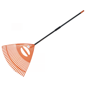 Грабли веерные - 26 зубцов, черенок металлический, KT-CXGH26-M