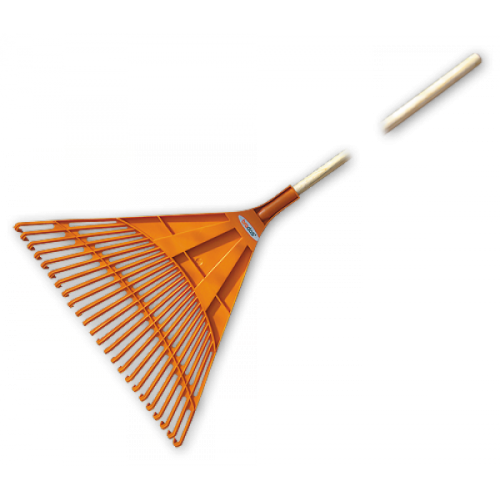 Грабли веерные - 24 зубца, черенок деревянный, KT-CX24B