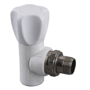 Вентиль радиаторный угловой Kalde PPR 20x1/2 (белый) 22001