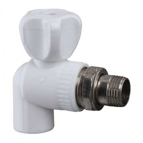 Кран радиаторный угловой Kalde PPR Ø25x3/4 (белый)