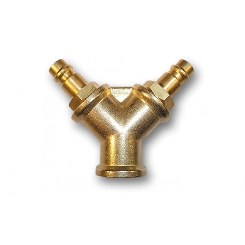 Двійник з адаптерами - латунь, SP028