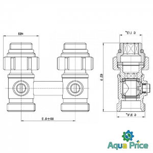 Узел подключения панельного радиатора Solomon NV 5102 3/4" Узел подключения панельного радиатора Solomon NV 5102 3/4"