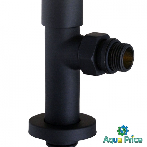 Набор Кран вентельный угловой с американкой LUX 1/2" (2шт.) BLACK 20284 от Solomon