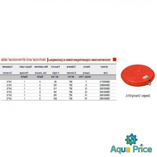 Расширительный бак Zilmet OEM-PRO 18L Flat Grooved для котла Расширительный бак Zilmet OEM-PRO 18L Flat Grooved для котла