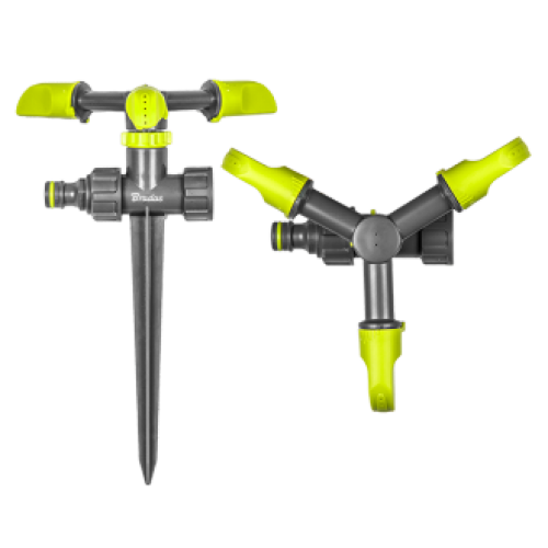 Ороситель вращающийся, 3-х рожковый на колышке, LIME EDITION, LE-6102