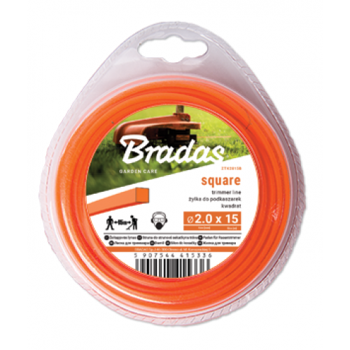 Леска для триммера, TRIMMER "квадрат", 2,0x15 блистер, ZTK2015B