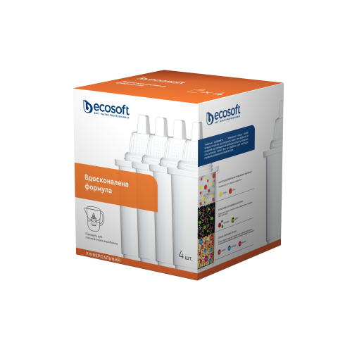 Комплект универсальных картриджей 3+1 ECOSOFT для фильтров-кувшинов. Комплект универсальных картриджей 3+1 ECOSOFT для фильтров-кувшинов.