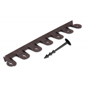 Бордюр газонный PALISGARDEN, 75м, набор-125 элементов / 60 см*38мм+300 колышков GeoPEG, коричневый, OBP1201-075BN