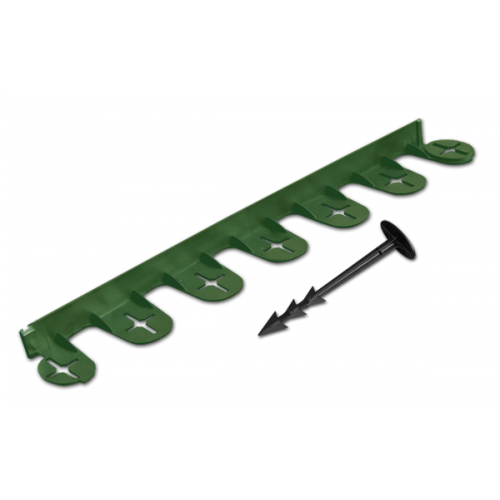 Бордюр газонный PALISGARDEN 75м, набор-125 элементов / 60 см*38мм+300 колышков GeoPEG, зеленый, OBP1201-075GR