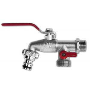 Кран шаровый двойной, вход-3/4"НР, 2-а выхода: 1"НР+1"НР или ниппель, ЛАТУНЬ никелированная, GKK0534 Кран шаровый двойной, вход-3/4"НР, 2-а выхода: 1"НР+1"НР или ниппель, ЛАТУНЬ никелированная, GKK0534