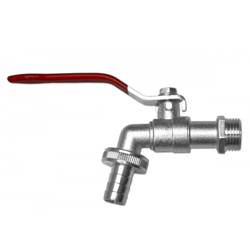 Кран шаровый-вход 1/2"НР, выход 3/4"НР или под шланг 1/2", ЦИНК никелированный, GKK04123413Z