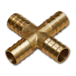 З'єднувач шланга Х-подібний (четвірник) 4х6мм, ЛАТУНЬ, SE1-2K06