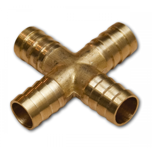 З'єднувач шланга Х-подібний (четвірник) 4х6мм, ЛАТУНЬ, SE1-2K06