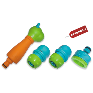 Набор детский для полива, ороситель 3-х функциональный, коннектор 1/2 перех. на 5/8, STOP+STANDART, адаптер 1/2 перех. на 5/8, BLACK LINE, ECO-4540