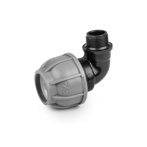 Колено для труб PE, 20 мм, PN10, с наружной резьбой 1/2", DSRA10K20M12