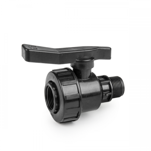 Кран для труб PE, GW3/4", с наружной резьбой 3/4", PN10, GW3/4", с наружной резьбой 3/4", DSRA10VF34M34