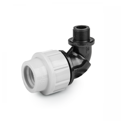 Колено для труб PE, 20мм, PN16, с наружной резьбой 1/2", DSRA16K20M12