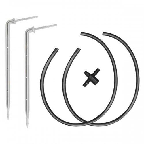 Длинная угловая капельница, 2,2 л/ч, с двойником, трубка 2шт х 50см, DSK-2222L