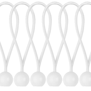 Эластичный резиновый шнур с шариком, 15см, 10шт, BUNGEE CORD BALL, BCB-0515WH-B