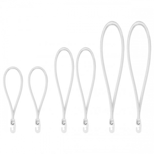 Набір гумових шнурів з гачком, 18см, 25см, 40см, PVC BUNGEE CORD HOOK, BCH3-04SET1WH-B