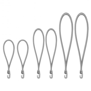 Набор резиновых шнуров с крючком, 18см, 25см, 40см, PVC BUNGEE CORD HOOK, BCH3-04SET1GY-B