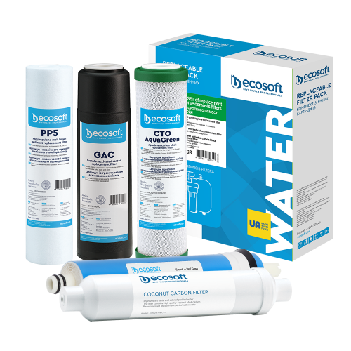 Комплект из 5 картриджей для фильтра обратного осмоса Ecosoft Absolute без минерализатора