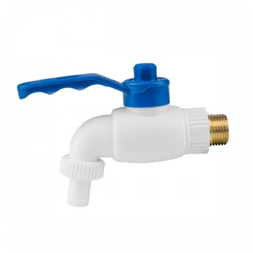 Пластиковый кран с латунным входом НР 1/2", выход 1/2", GTM1212PPR/BRASS