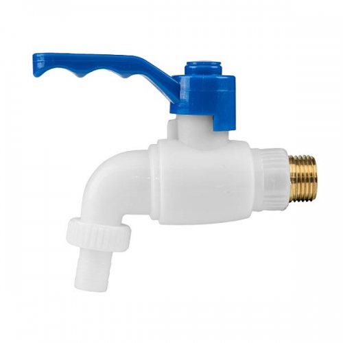 Пластиковий кран із сталевим входом, НР 1/2", вихід 1/2", GTM1212PP/STEEL