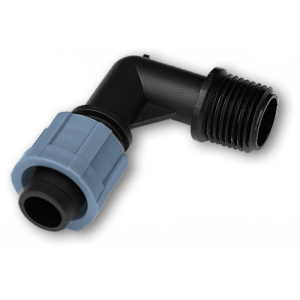 Коліно сполучне крапельна стрічка - різьба зовнішня 3/4", DSTA02-34L