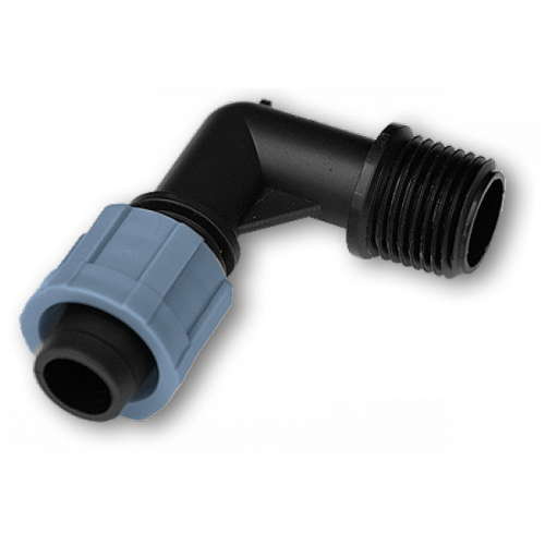 Коліно сполучне крапельна стрічка - різьба зовнішня 3/4", DSTA02-34L