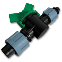 Старт-Коннектор лента / Соединитель для трубки с зажимной гайкой та миникраном, DSTZ02-1701L Старт-Коннектор лента / Соединитель для трубки с зажимной гайкой та миникраном, DSTZ02-1701L