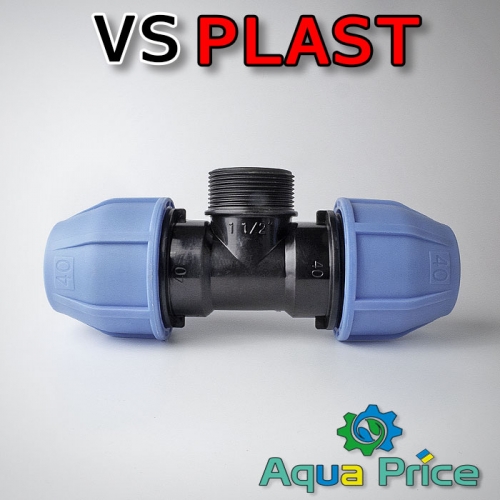 Тройник VS-plast 40-1 1/2"-40 НР (Украина) Тройник VS-plast 40-1 1/2"-40 НР (Украина)