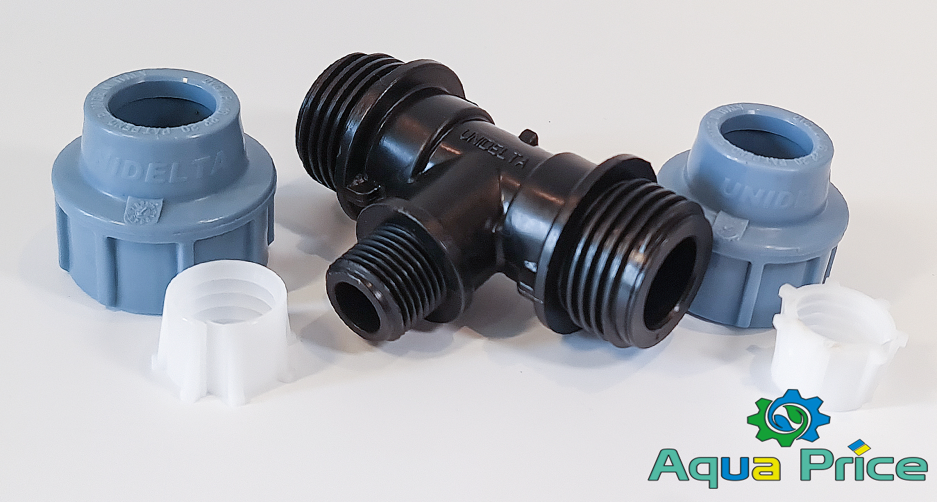 Элементы Тройника 20-1/2"-20 НР Unidelta пластикового для труб ПЭ