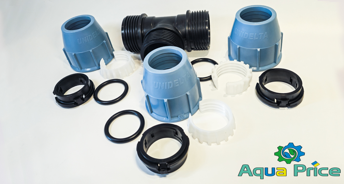 Детали Тройника 50 50 50 Unidelta компрессионного для труб ПЭ